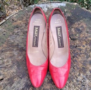 Bally Of Switzerland VICKY Red Leather Pumps Size 7.5